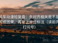风车动漫短复盘：先对齐相关是不是写成因果，再补上单位标注（读前先打问号）