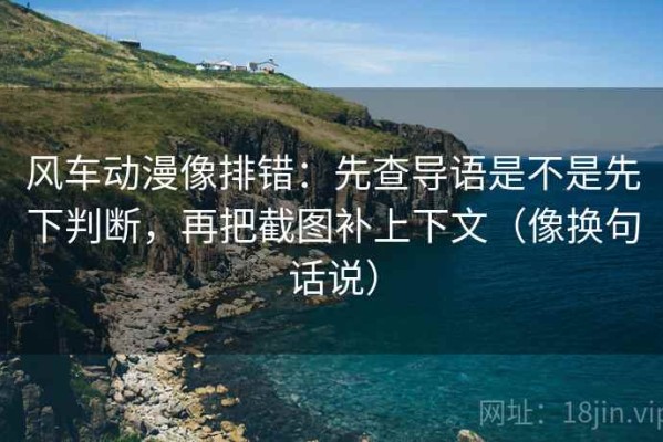 风车动漫像排错：先查导语是不是先下判断，再把截图补上下文（像换句话说）