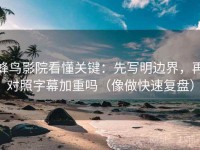 蜂鸟影院看懂关键：先写明边界，再对照字幕加重吗（像做快速复盘）