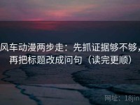 风车动漫两步走：先抓证据够不够，再把标题改成问句（读完更顺）