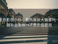 星辰影视小抄：看热度放大偏差吗→做补全条件→不费劲但管用