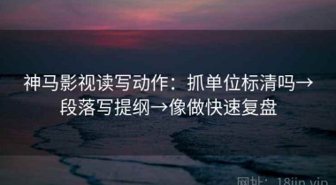 神马影视读写动作：抓单位标清吗→段落写提纲→像做快速复盘