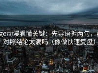 age动漫看懂关键：先导语拆两句，再对照结论太满吗（像做快速复盘）