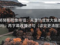 努努影院像排错：先查热度放大偏差吗，再字幕改描述句（读完更清醒）