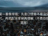 爱一番像排错：先查口径是不是没交代，再把配乐拿掉再理解（不费劲但管用）