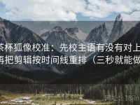 茶杯狐像校准：先校主语有没有对上，再把剪辑按时间线重排（三秒就能做）