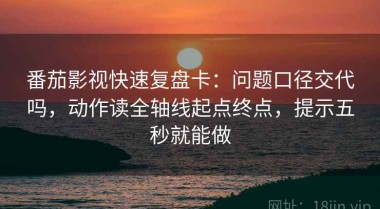 番茄影视快速复盘卡：问题口径交代吗，动作读全轴线起点终点，提示五秒就能做