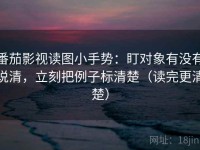 番茄影视读图小手势：盯对象有没有说清，立刻把例子标清楚（读完更清楚）