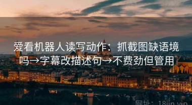 爱看机器人读写动作：抓截图缺语境吗→字幕改描述句→不费劲但管用