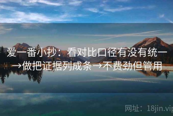 爱一番小抄：看对比口径有没有统一→做把证据列成条→不费劲但管用