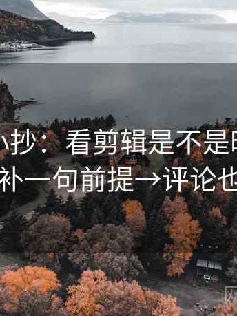 YY漫画小抄：看剪辑是不是暗示因果→做补一句前提→评论也能用