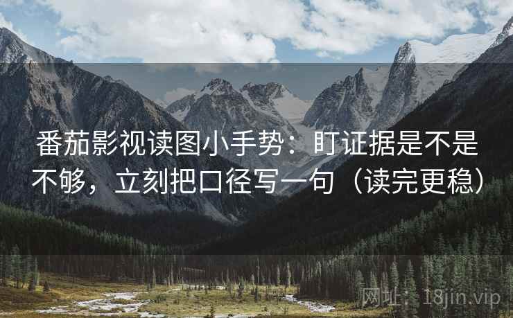 番茄影视读图小手势：盯证据是不是不够，立刻把口径写一句（读完更稳）