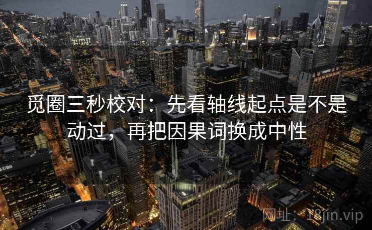 觅圈三秒校对：先看轴线起点是不是动过，再把因果词换成中性