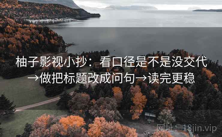 柚子影视小抄:看口径是不是没交代→做把标题改成问句→读完更稳 柚子影视小抄:看口径是不是没交代→做把标题改成问句→读完更稳